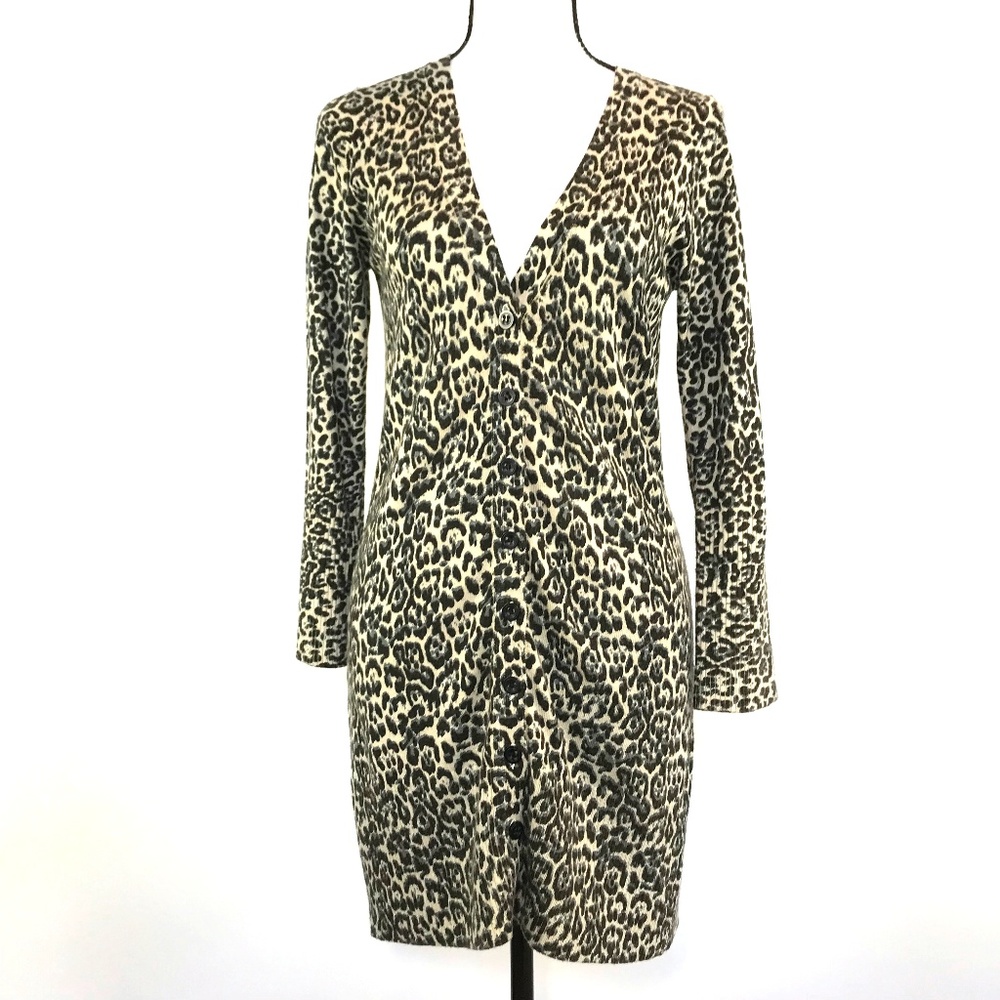 Anthropologie Charlotte Animal Print Cardigan